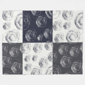 円形ストロークのパッチパターンI フリースブランケット (正面(横))