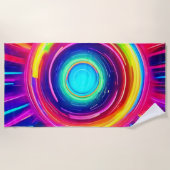 円形スペクトル：色鮮やかの探査 ビーチタオル (正面)