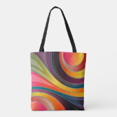 円形スワール抽象芸術トートバッグ トートバッグ (裏面)