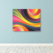 円形スワール抽象芸術ラップされたキャンバス キャンバスプリント (インサイチュ (ウッドフロア))
