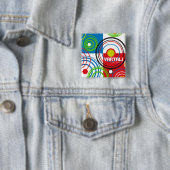 円形ターゲットパターンVartaliの正方形ボタン 缶バッジ (インサイチュ)