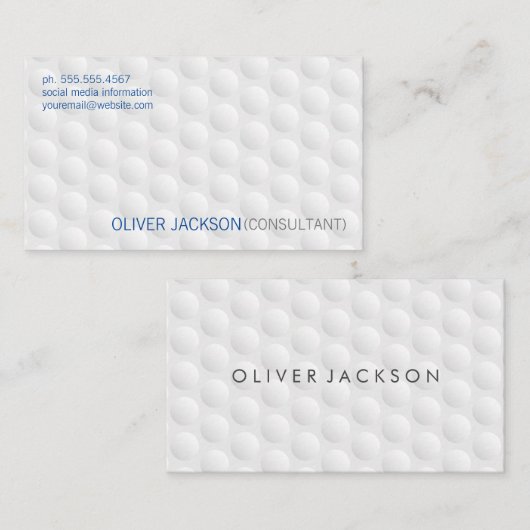 円形ディンプル |白シンプルいパターン 名刺 (正面/裏面)