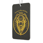 円形デザインに刻まれたバイソンバッファローヘッド カーエアーフレッシュナー (左)