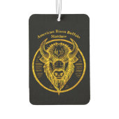 円形デザインに刻まれたバイソンバッファローヘッド カーエアーフレッシュナー (裏面)