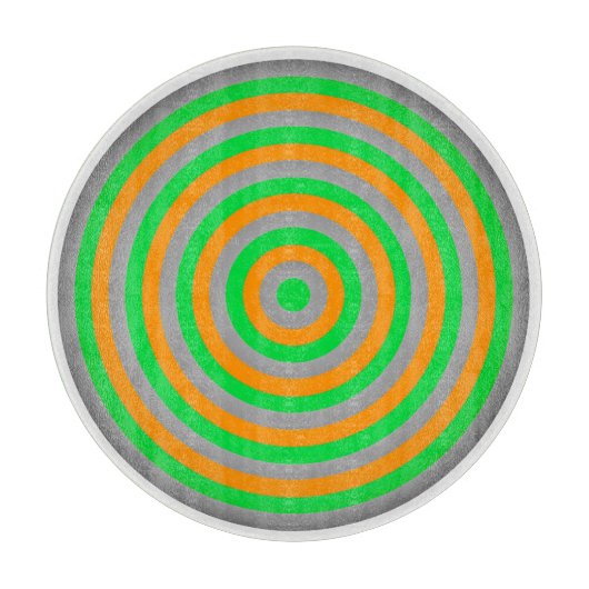 円形デザイン付き化粧ガラス板 カッティングボード (正面)