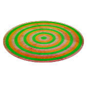 円形デザイン付き化粧ガラス板 カッティングボード (角)