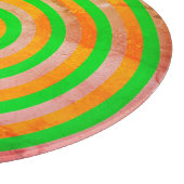 円形デザイン付き化粧ガラス板 カッティングボード (角)