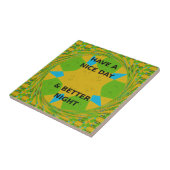 円形デザイン「良い日と良い夜を過ごす」 タイル (側面)