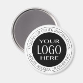 円形トップ&ボトム文字+独自のロゴ マグネット (正面/裏面)