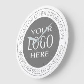 円形トップ&ボトム文字+独自のロゴ ラージ壁時計 (傾斜)