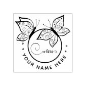 円形バタフライエクシーライブラススタンプ ラバースタンプ (インプリント)