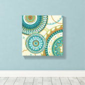 円形パターン キャンバスプリント (インサイチュ (ウッドフロア))