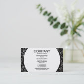 円形パネル – 抽象芸術181112 – エキゾチック金属 名刺 (スタンド正面)