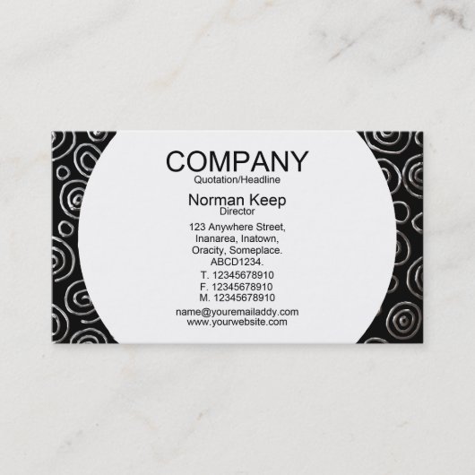 円形パネル – 抽象芸術181112 – エキゾチック金属 名刺 (正面)