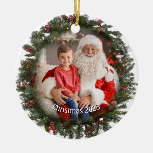 円形フォトガーランドオーナメント セラミックオーナメント (正面)