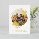 円形フォトフラワーフレームクリスマス 箔シーズンカード (立ち正面)