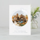 円形フォトフラワーフレームクリスマス 箔シーズンカード (立ち正面)