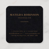 円形フォト金ゴールドプレミアムブラックの追加 スクエア名刺 (裏面)