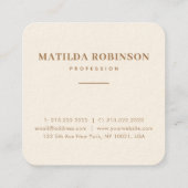 円形フォト金ゴールド署名クリームの追加 スクエア名刺 (裏面)