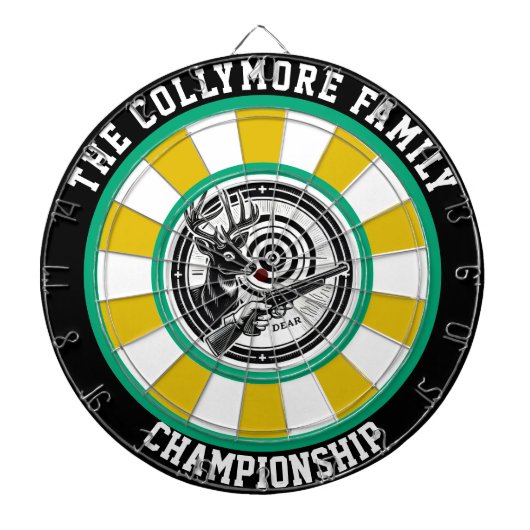 円形フォレストデザインと鹿 ダーツボード (正面)