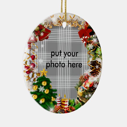 円形フレームのオーナメント セラミックオーナメント (右)