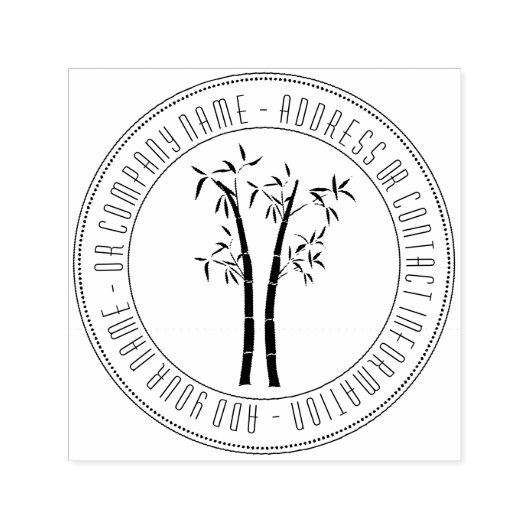 円形フレームの竹 セルフインキングスタンプ (デザイン)