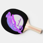 円形フレームを持つ紫色のカメレオン 卓球ラケット (横)