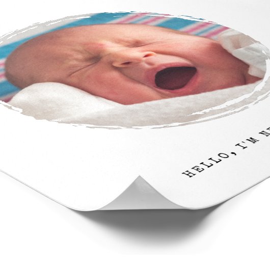 円形フレーム絵を描スロッッチフォト新生児 ポスター (角)