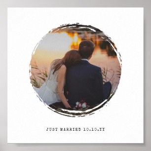 円形フレーム絵を描スロッッチ写真の愛 ポスター