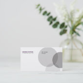 円形ベン(深い紫) 名刺 (スタンド正面)