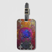 円形ホットプレカラフルートの荷物タグ ラゲッジタグ (正面縦)