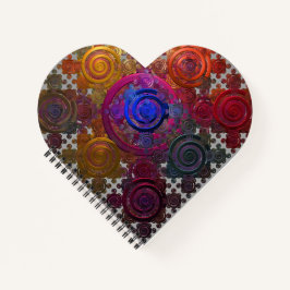 円形ホットプレカラフルートハートスパイラルノートブック ノートブック