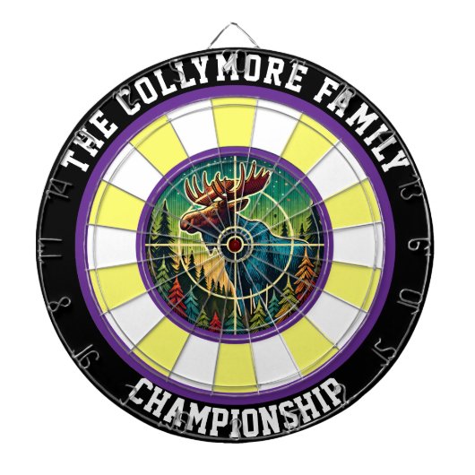 円形ムース森林のターゲットアート ダーツボード (正面)