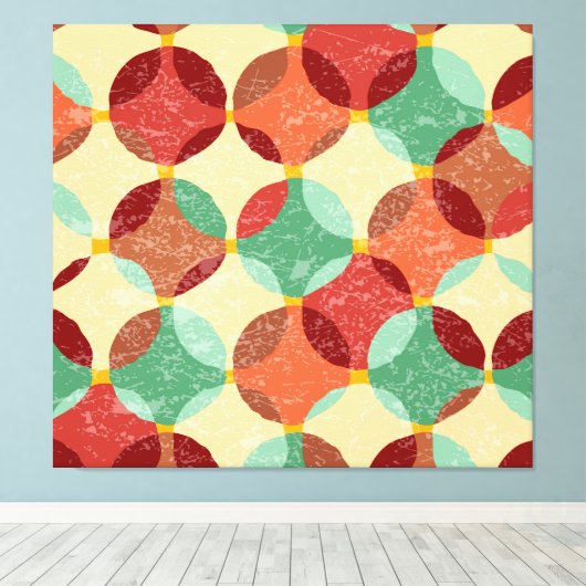 円形モザイクパターン、幾何学的イラストレーション。 キャンバスプリント (インサイチュ (ウッドフロア))