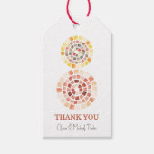 円形モザイク模様の水彩模様デザイン ギフトタグ (正面)