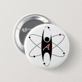 円形モダンな無神論のロゴボタン 缶バッジ (正面&裏面)