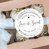 円形モダン愛は甘い結婚式の引き出物 ラウンドシール
