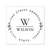 円形モノグラムファミリー名差出人住所 セルフインキングスタンプ (デザイン)