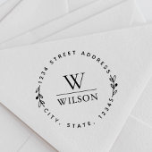 円形モノグラムファミリー名差出人住所 セルフインキングスタンプ