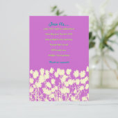 円形レトロデイジーバルミツワーパーティーカード 招待状 (スタンド正面)