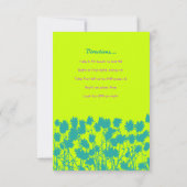 円形レトロデイジーバルミツワーパーティーカード 招待状 (裏面)