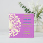 円形レトロデイジー結婚式招待状 招待状 (スタンド正面)