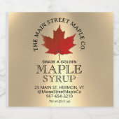 円形ロゴメープルシロップ金ゴールド リキュールボトルラベル (シングルラベル)