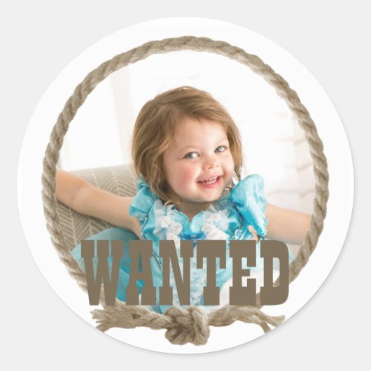 円形ロープウェスタン写真デザイン ラウンドシール (正面)