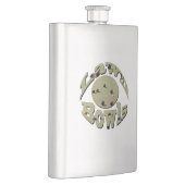 円形ローンボウル写真ロゴ、 フラスク (右)