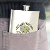 円形ローンボウル写真ロゴ、 フラスク (インサイチュ)