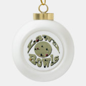 円形ローンボウル名デザイン、 セラミックボールオーナメント (正面)