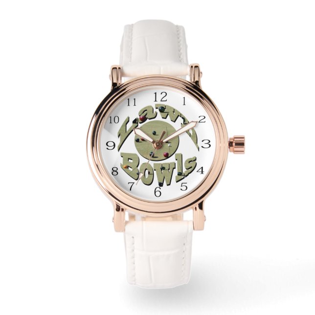 円形ローンボウル名デザイン、 腕時計 (正面)