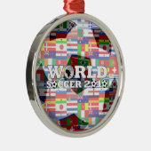 円形ワールドカップのサッカー2010の旗のオーナメント メタルオーナメント (右)