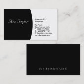 円形上品で黒く及び白い名刺 名刺 (正面/裏面)